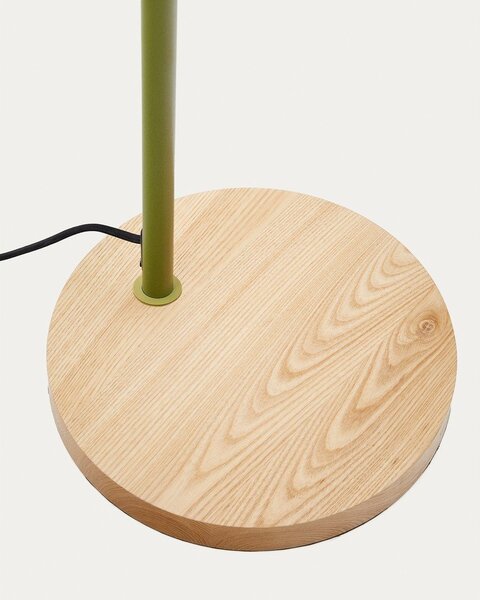 Zelená/v prírodnej farbe stojacia lampa s kovovým tienidlom (výška 150 cm) Catlar – Kave Home