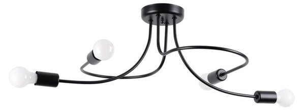 Sollux SL.1455 - Luster na tyči LEVAR 4xE27/15W/230V čierna