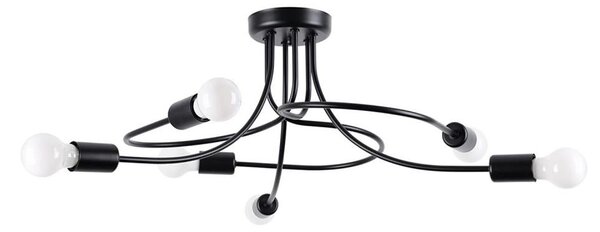 Sollux SL.1456 - Luster na tyči LEVAR 6xE27/15W/230V čierna
