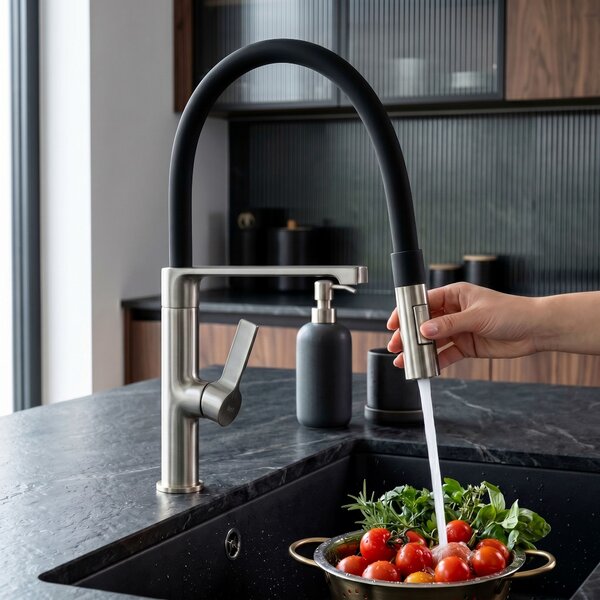 Kuchynská batéria REA Lago Brush Nickel