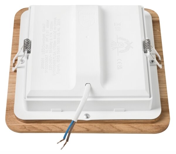 LED Podhľadové svietidlo WOODY SPOT LED/17W/230V 3000K dub 18,5x18,5 cm