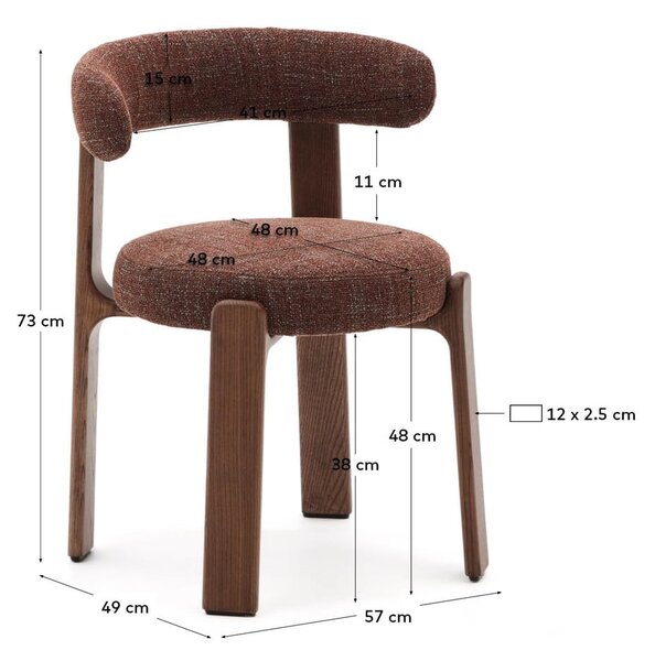 Hnedá jedálenská stolička z jaseňového dreva Granite – Kave Home