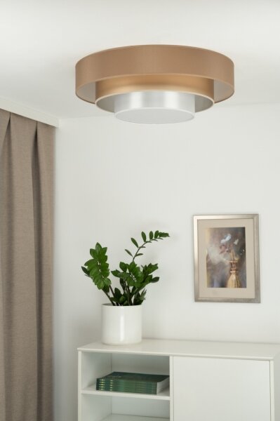 Duolla - LED Stropné svietidlo LUNETA LED/26W/230V pr. 60 cm 4000K hnedá/zlatá
