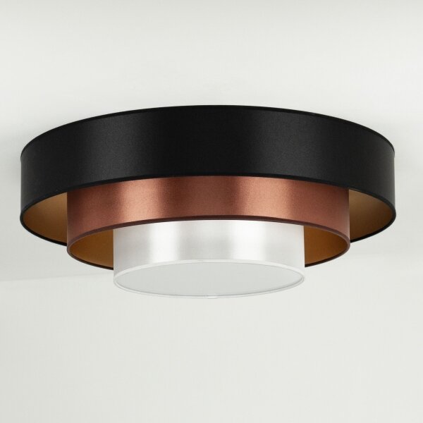 Duolla - LED Stropné svietidlo LUNETA LED/26W/230V pr. 60 cm 4000K čierna/medená
