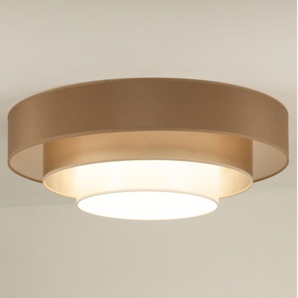 Duolla - LED Stropné svietidlo LUNETA LED/26W/230V pr. 60 cm 4000K hnedá/zlatá