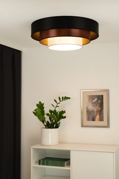 Duolla - LED Stropné svietidlo LUNETA LED/26W/230V pr. 60 cm 4000K čierna/medená