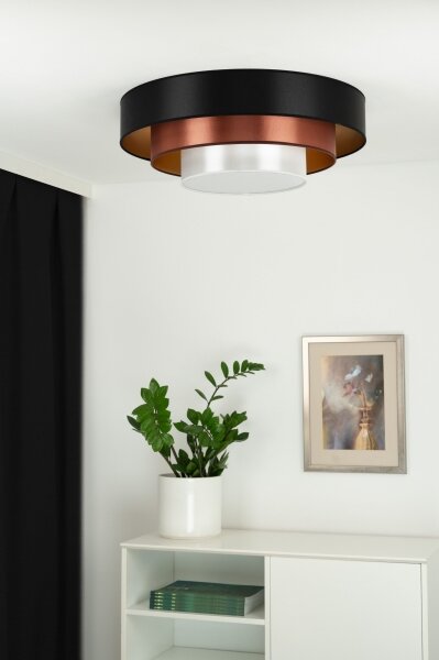 Duolla - LED Stropné svietidlo LUNETA LED/26W/230V pr. 60 cm 4000K čierna/medená