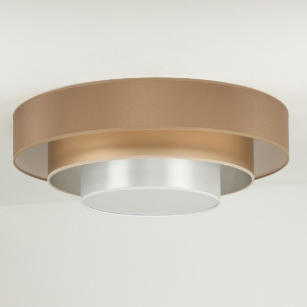 Duolla - LED Stropné svietidlo LUNETA LED/26W/230V pr. 60 cm 4000K hnedá/zlatá