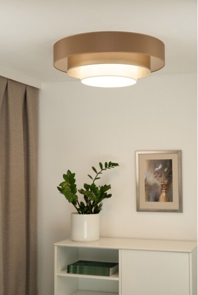 Duolla - LED Stropné svietidlo LUNETA LED/26W/230V pr. 60 cm 4000K hnedá/zlatá