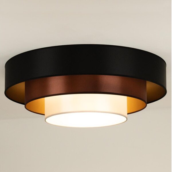 Duolla - LED Stropné svietidlo LUNETA LED/26W/230V pr. 60 cm 4000K čierna/medená