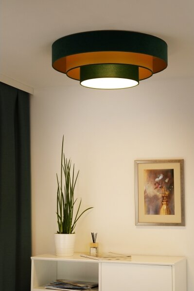 Duolla - LED Stropné svietidlo LUNETA LED/26W/230V pr. 60 cm 4000K zelená/zlatá