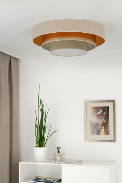 Duolla - LED Stropné svietidlo LUNETA LED/26W/230V pr. 60 cm 4000K krémová/zlatá