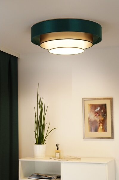 Duolla - LED Stropné svietidlo LUNETA LED/26W/230V pr. 60 cm 4000K zelená/zlatá