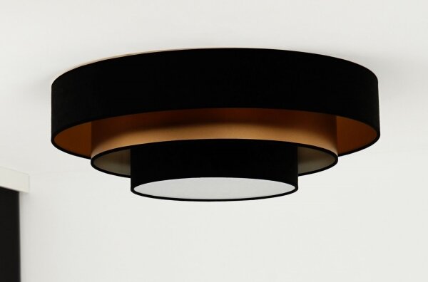 Duolla - LED Stropné svietidlo LUNETA LED/26W/230V pr. 60 cm 4000K čierna/zlatá