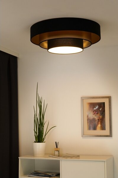 Duolla - LED Stropné svietidlo LUNETA LED/26W/230V pr. 60 cm 4000K čierna/zlatá