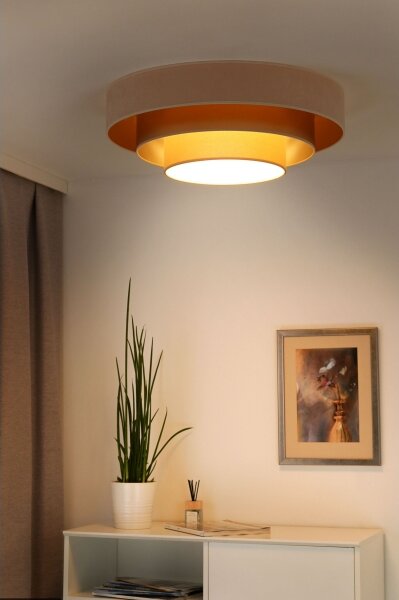 Duolla - LED Stropné svietidlo LUNETA LED/26W/230V pr. 60 cm 4000K krémová/zlatá