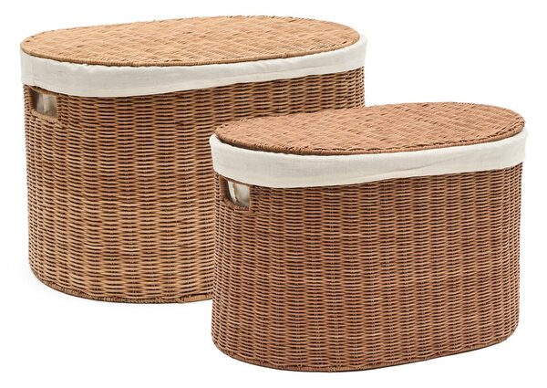 Ratanové košíky v súprave 2 ks 50x36x32 cm Indali – Kave Home