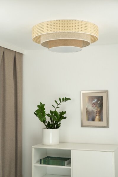 Duolla - LED Stropné svietidlo LUNETA LED/26W/230V pr. 60 cm 4000K ratan/béžová