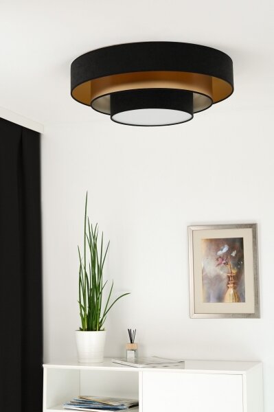 Duolla - LED Stropné svietidlo LUNETA LED/26W/230V pr. 60 cm 4000K čierna/zlatá
