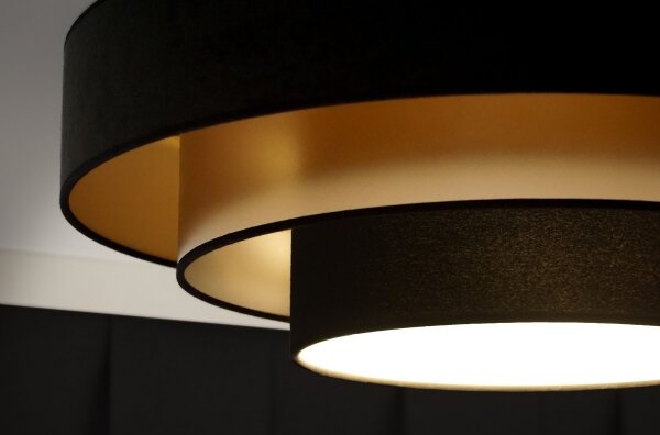 Duolla - LED Stropné svietidlo LUNETA LED/26W/230V pr. 60 cm 4000K čierna/zlatá
