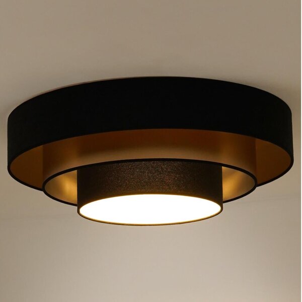 Duolla - LED Stropné svietidlo LUNETA LED/26W/230V pr. 60 cm 4000K čierna/zlatá