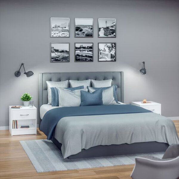 Set nočných stolíkov BIANCA, 2 ks, 41x39x28cm, biela Casaria