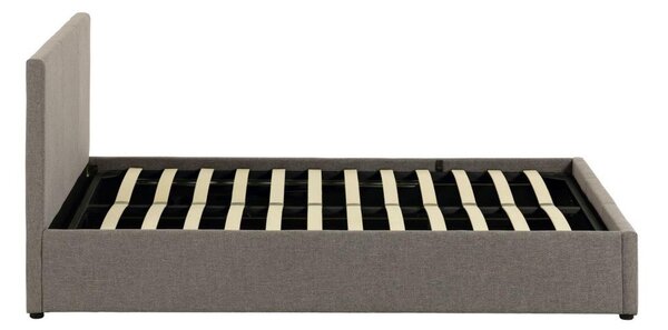 Sivá čalúnená dvojlôžková posteľ s úložným priestorom s roštom 180x200 cm Nahiri – Kave Home