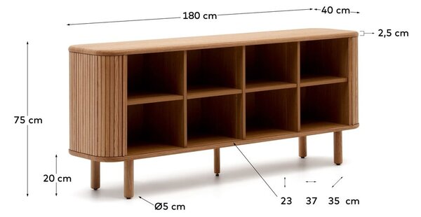 Komoda v dekore jaseňa s posuvnými dverami v prírodnej farbe 180x75,5x40 cm Mailen – Kave Home