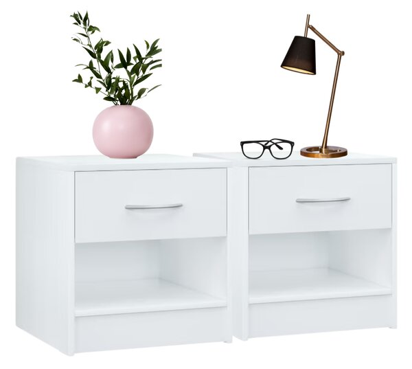 Set nočných stolíkov BIANCA, 2 ks, 41x39x28cm, biela Casaria