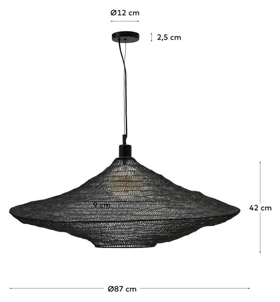 Čierne závesné svietidlo ø 87 cm Makai – Kave Home