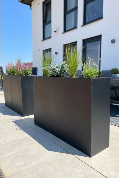 Kvetináč ELEMENTO, sklolaminát, šírka 117 cm, antracit