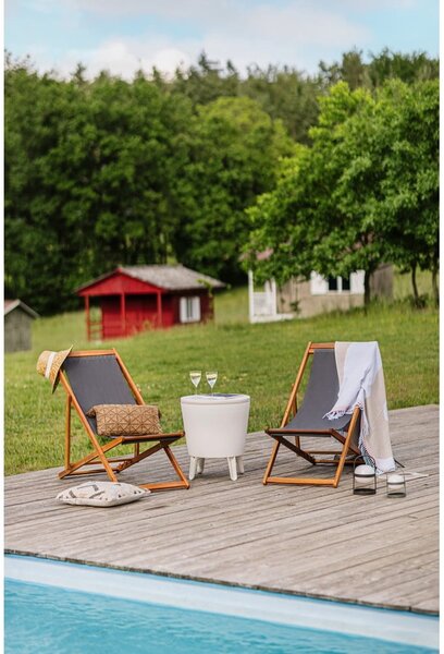 Sivé/v prírodnej farbe drevené záhradné ležadlo Dionysus – Essentials