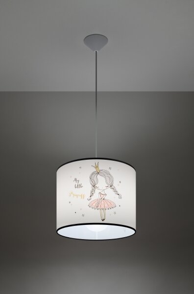 Sollux SL.1414 - Detský luster na lanku PRINCESS 1xE27/15W/230V pr. 30 cm