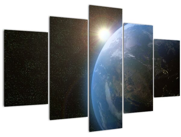 Obraz krajiny z vesmíru (150x105 cm)
