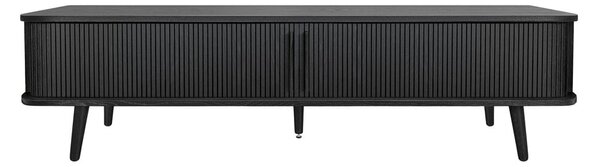 Čierny TV stolík v dekore duba 178x50x40 cm Rove – Woodman
