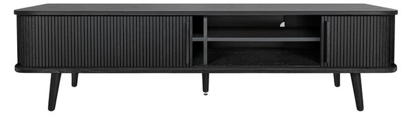 Čierny TV stolík v dekore duba 178x50x40 cm Rove – Woodman