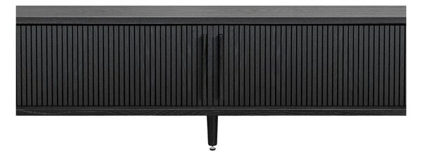 Čierny TV stolík v dekore duba 178x50x40 cm Rove – Woodman