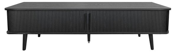 Čierny TV stolík v dekore duba 178x50x40 cm Rove – Woodman