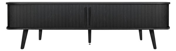 Čierny TV stolík v dekore duba 178x50x40 cm Rove – Woodman