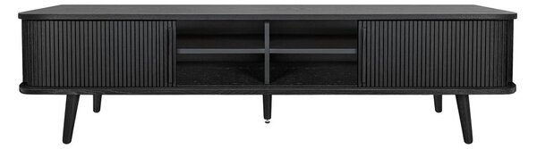 Čierny TV stolík v dekore duba 178x50x40 cm Rove – Woodman