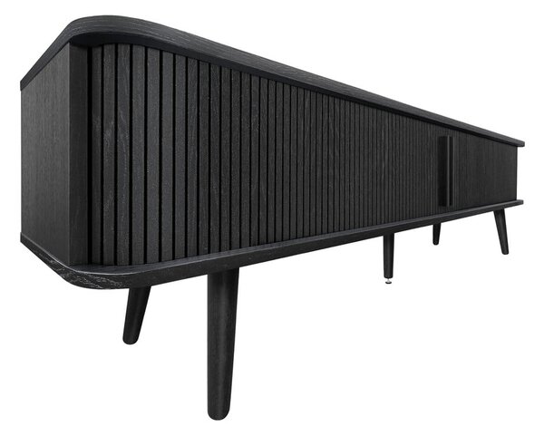 Čierny TV stolík v dekore duba 178x50x40 cm Rove – Woodman