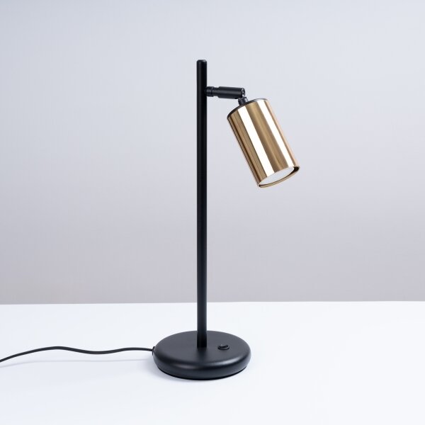 Sollux SL.1389 - Stolná lampa WINX 1xGU10/10W/230V čierna/zlatá