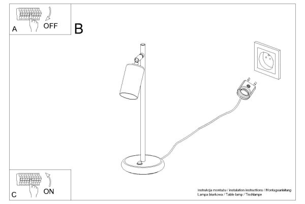 Sollux SL.1389 - Stolná lampa WINX 1xGU10/10W/230V čierna/zlatá