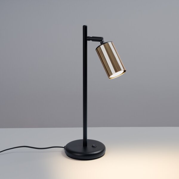 Sollux SL.1389 - Stolná lampa WINX 1xGU10/10W/230V čierna/zlatá
