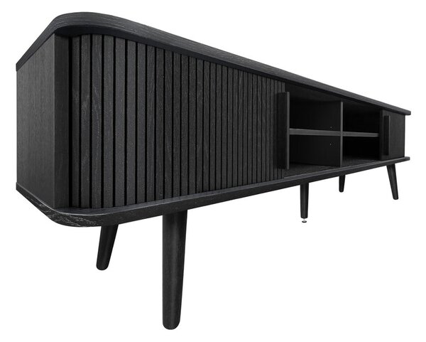 Čierny TV stolík v dekore duba 178x50x40 cm Rove – Woodman