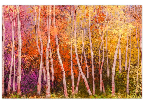 Obraz farebného lesa (90x60 cm)