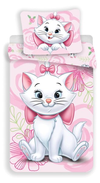 Ružové bavlnené detské obliečky na jednolôžko 140x200 cm Marie Cat "Pink" – Jerry Fabrics