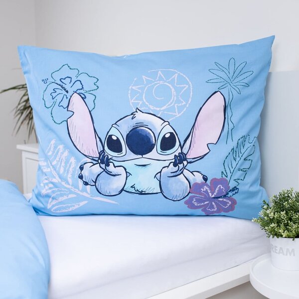 Modré bavlnené detské obliečky na jednolôžko 140x200 cm Lilo and Stitch "Wave" - Jerry Fabrics