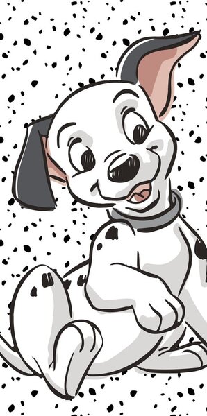 Čierno-biela bavlnená detská osuška 70x140 cm 101 Dalmatians "Lucky" – Jerry Fabrics