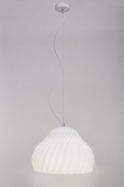 Luster na lanku SILVO 1xE27/60W/230V pr. 38 cm biela